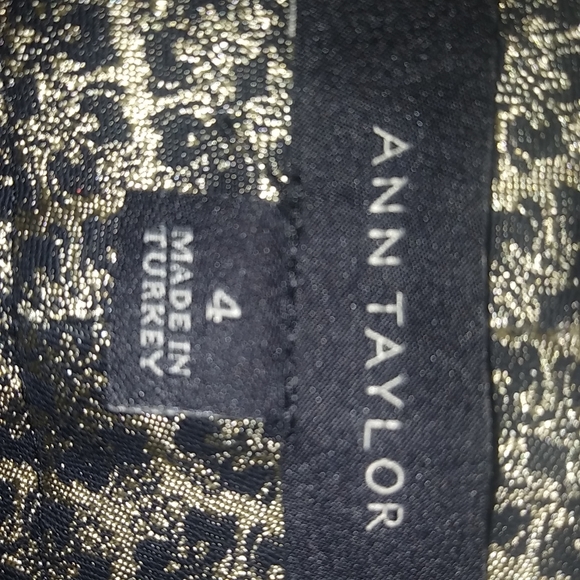 Ann Taylor 4 Black Gold Cigarette Pants - Picture 4 of 7
